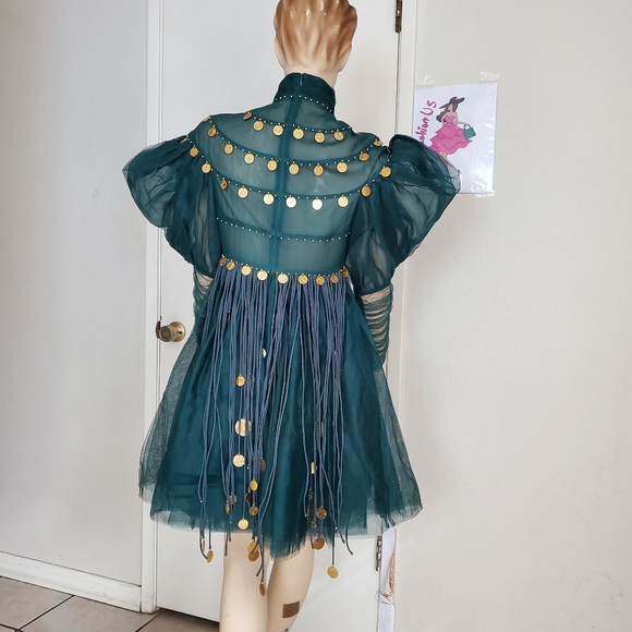 Zimmermann celestial charm green mini dress size 0, size 2 US - Picture 5 of 11